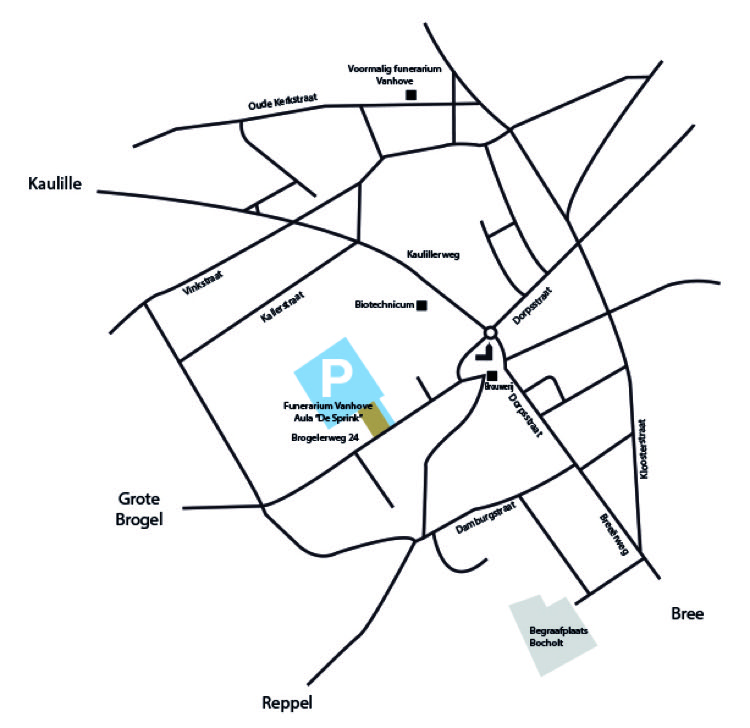 kaart vanhove  met parking aug 2022